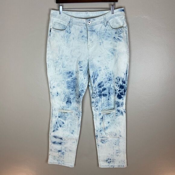 Style & Co NWOT tie dye high rise slim leg denim jeans 14 - Picture 1 of 9